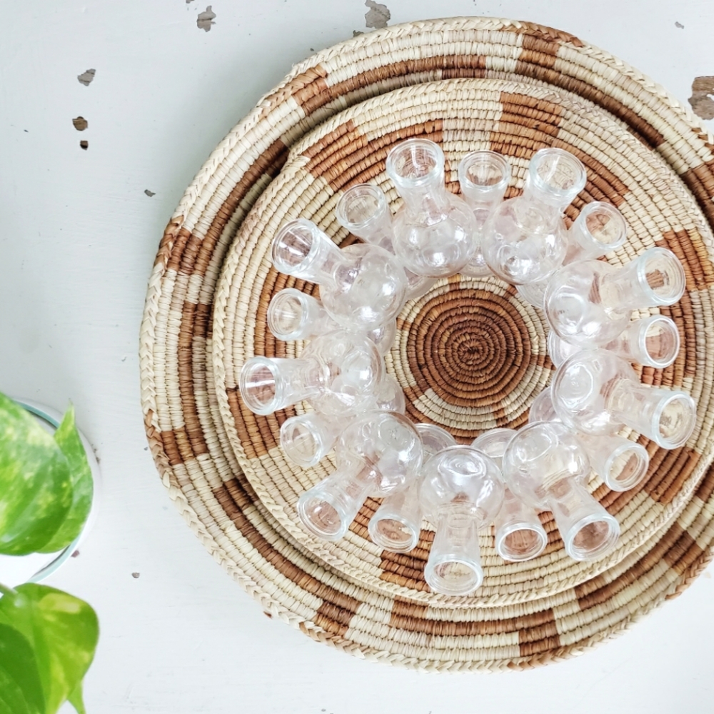 VINTAGE GLASS CLUSTER VASE
